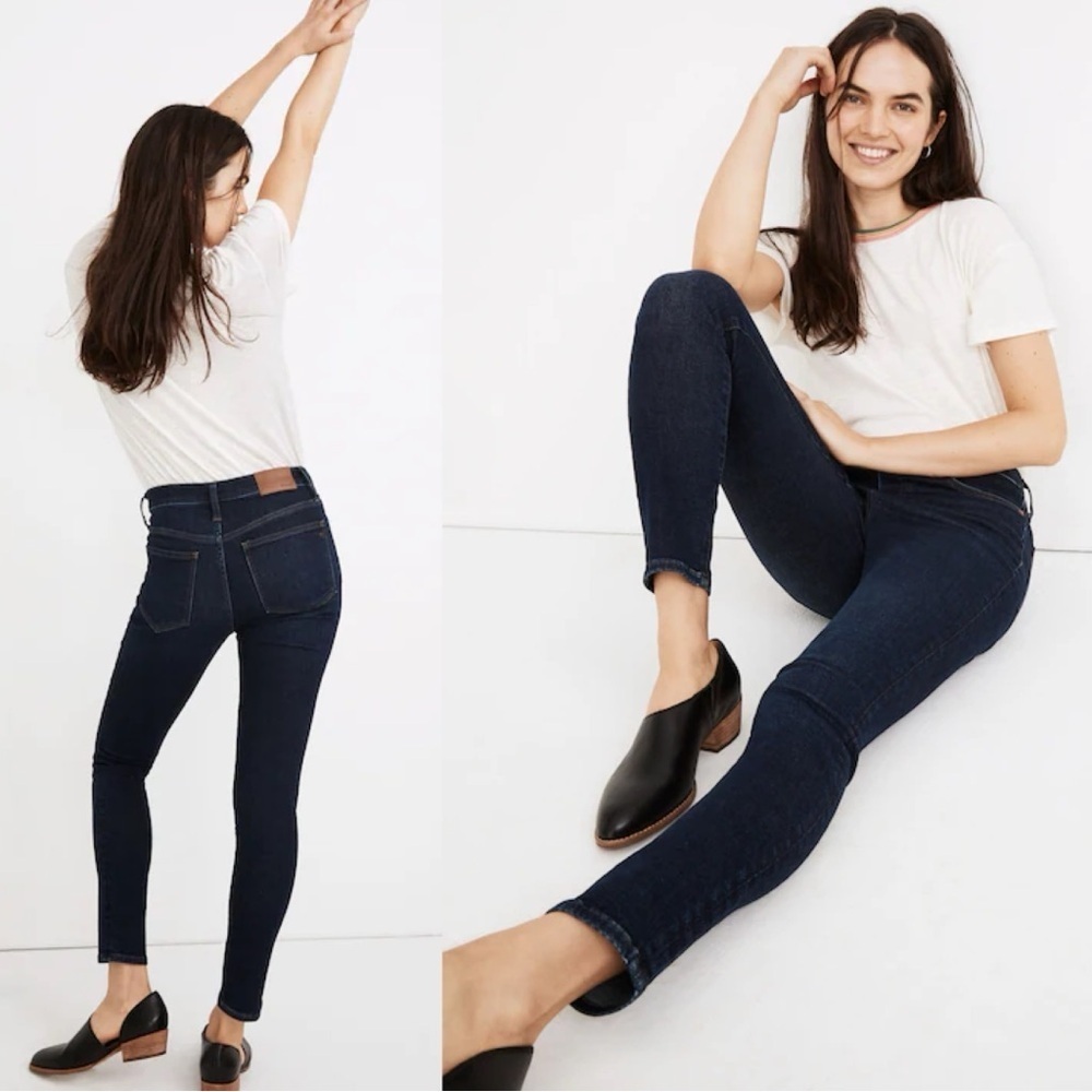 Madewell 9" Mid-Rise Tencel Skinny Denim Jeans in Orland Wash
